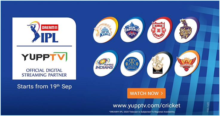 Tune into YuppTV to watch IPL Cricket 2020 Live streaming for free